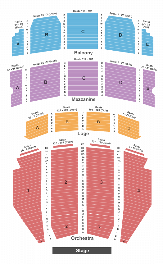 Ohio Theatre Hamilton Seating Chart